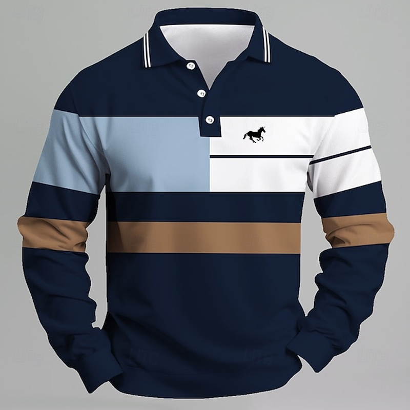 Kaos Polo Pria Bergaris dengan - Golf Equipment Wholesale ulasan dan harga